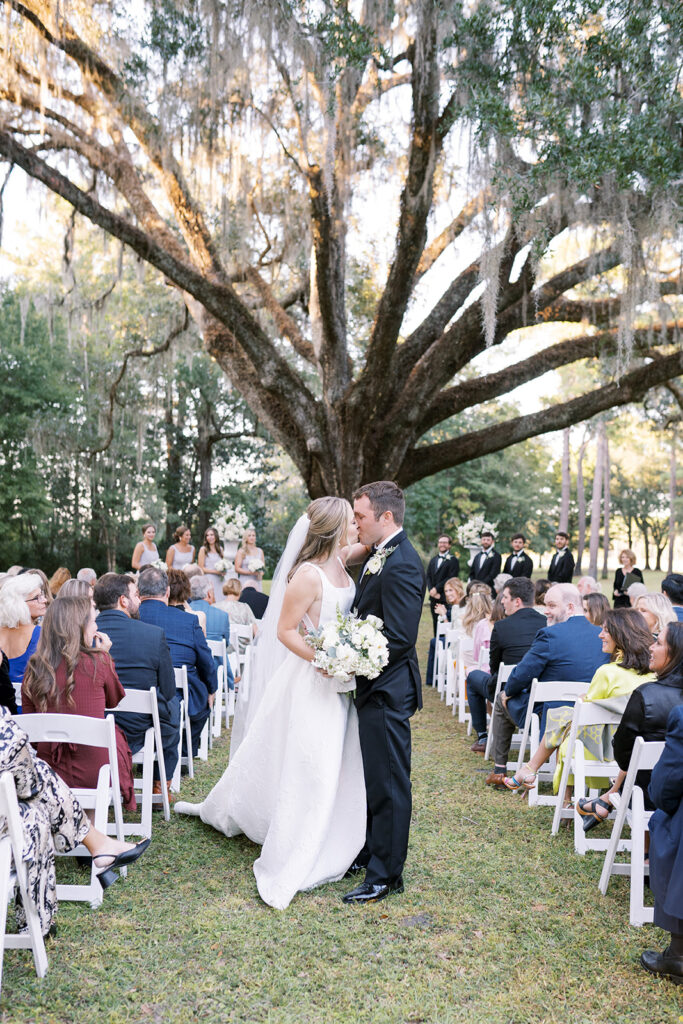 Bride and groom at their ceremony.